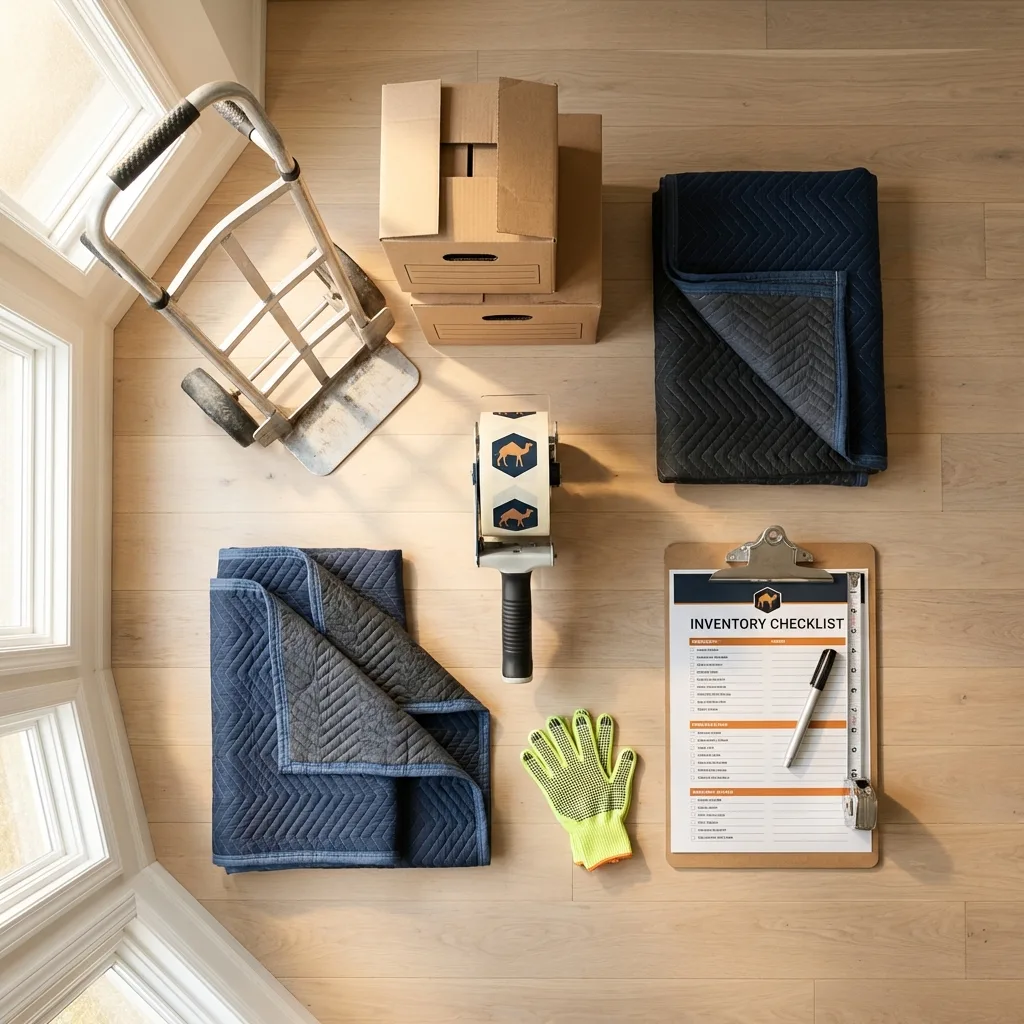 Professional moving supplies and packing materials layout for South Padre Island residential relocations